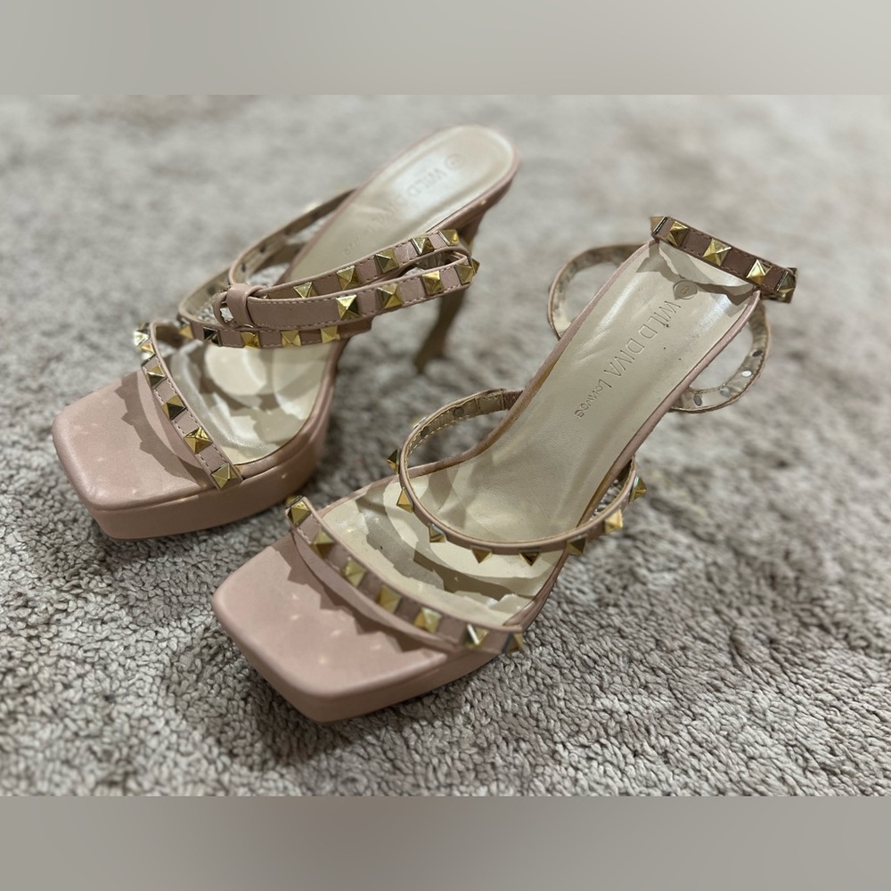 Valentino Blush Pink Studded Heels